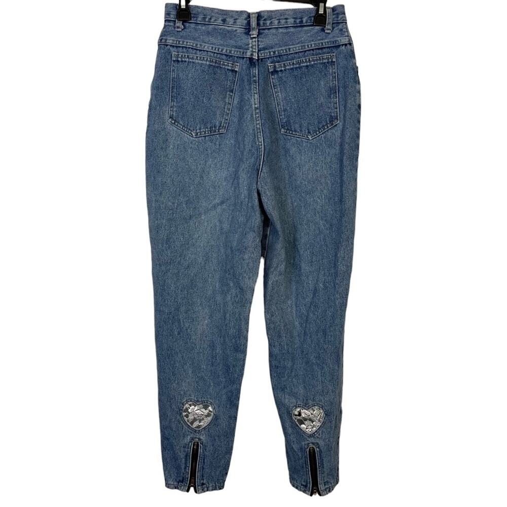 Steffano International Vintage High Rise Tapered Zip Ankle Blue Jeans Mom sz 29